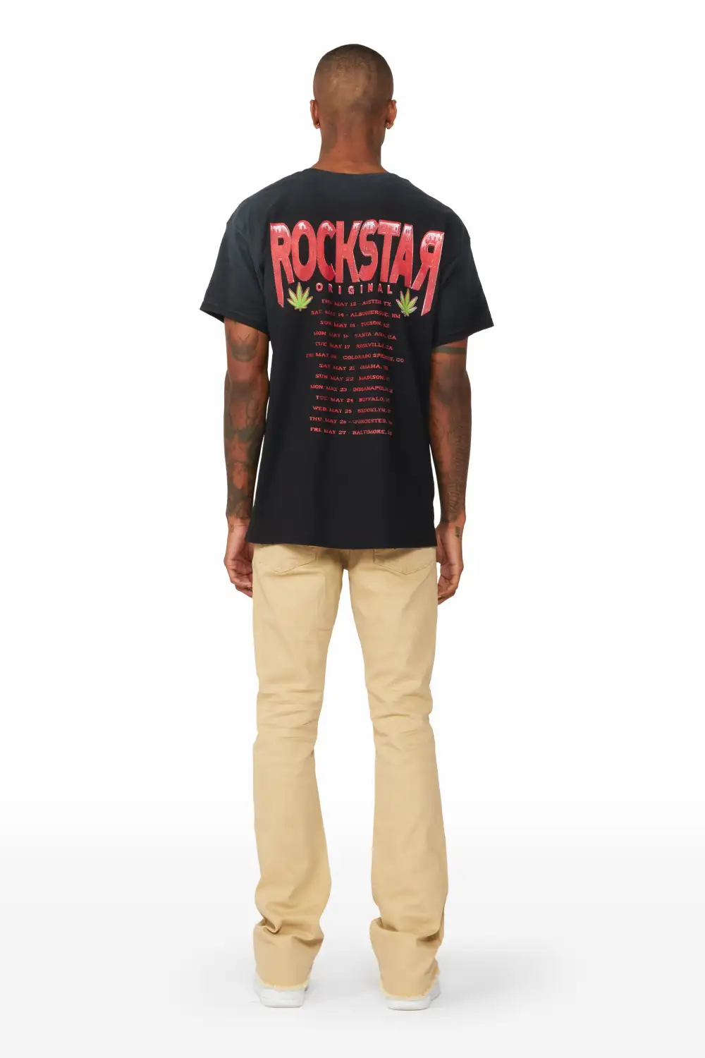 Rebel Khaki Stacked Flare Jean