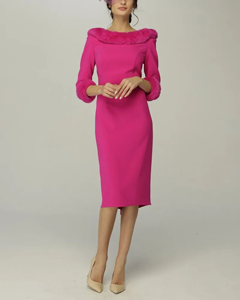 Elegant Solid Fluffy Dress