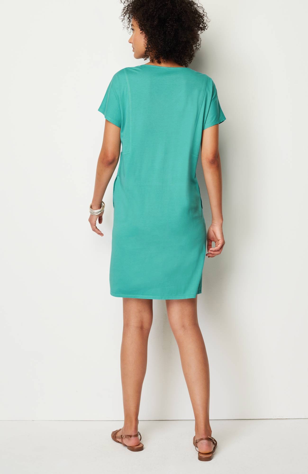 pure jill soft-v-neck t-shirt dress