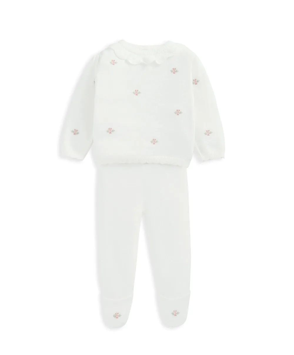 Embroidered Knit Outfit Set