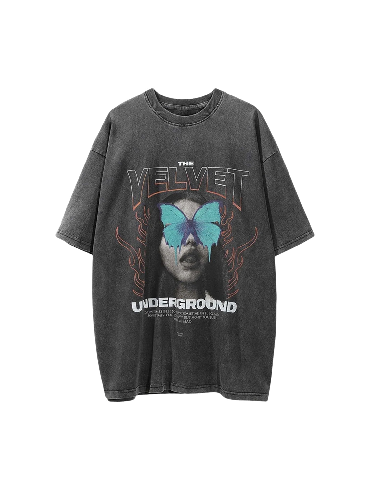 Character Printed Washed & Aged T-Shirt - 2055