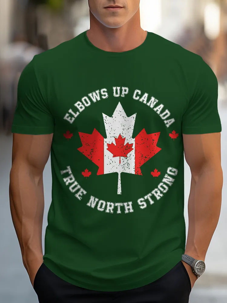Men'S Elbows Up Canada True North Strong T-Shirt