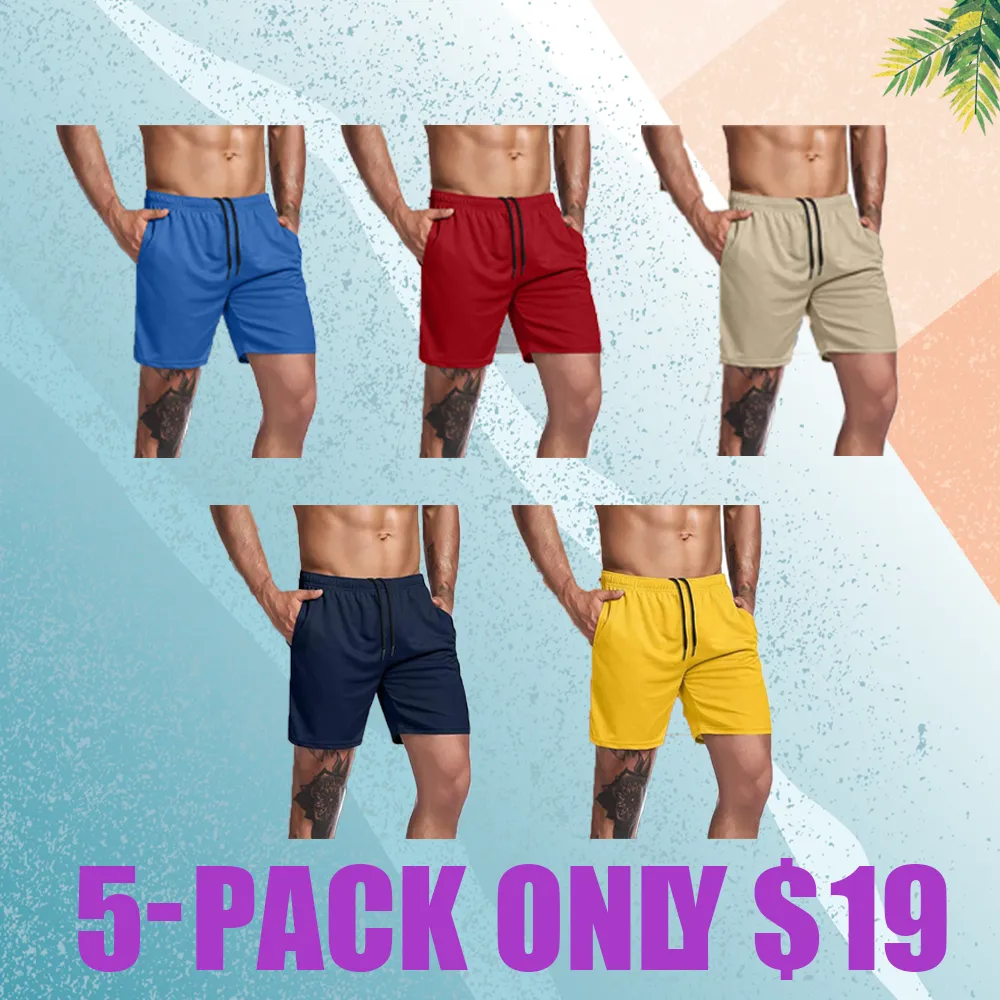 Men's Pack Mesh Gym Shorts – Quick Dry Athletic Workout Shorts with Pockets for Training & Fitness