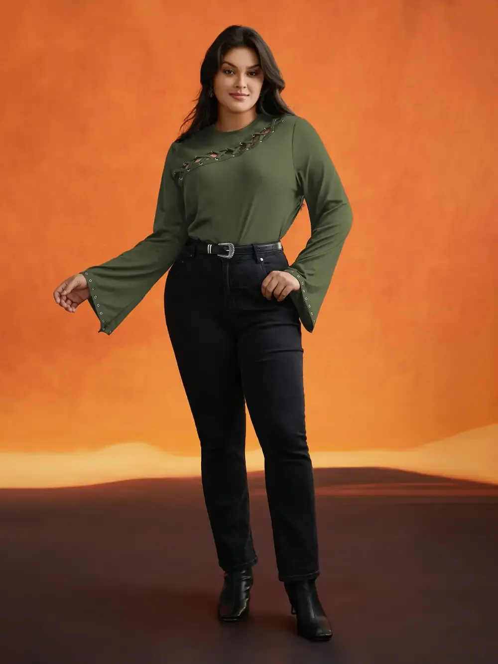 Peek-A-Boo Cut-Out Neckline T-Shirt