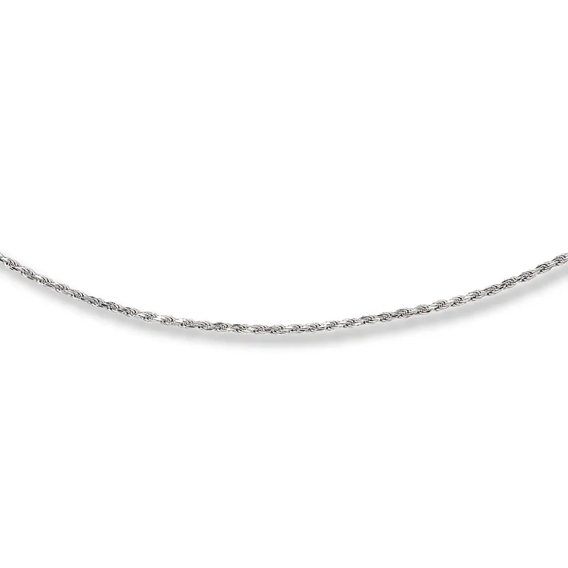 Solid Rope Chain Necklace Sterling Silver 18