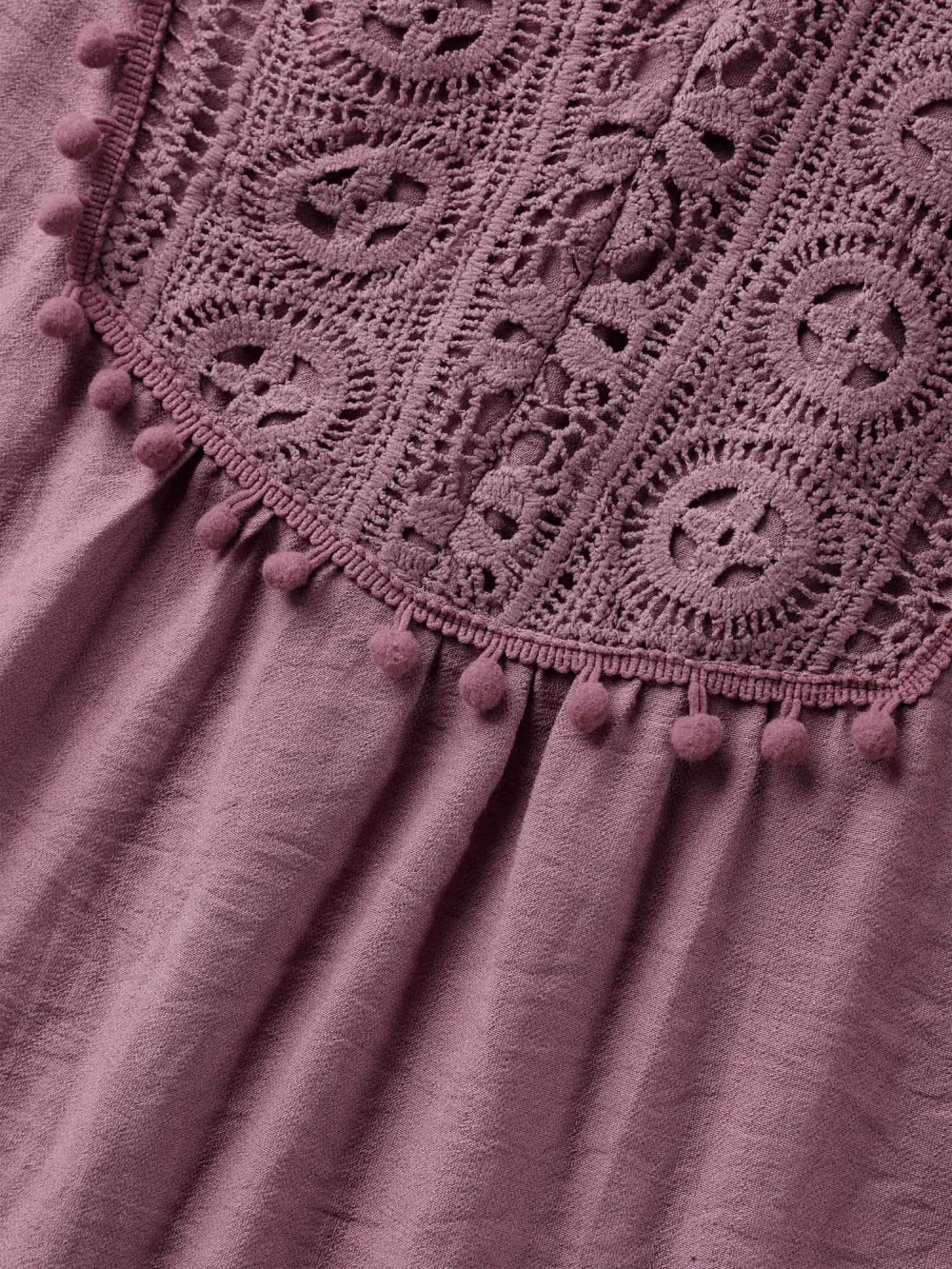 Lace Neck Tie Flowy Solid Blouse