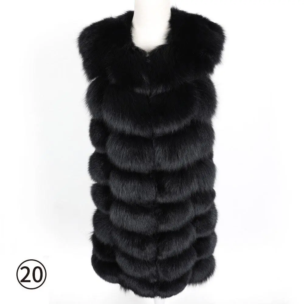 🔥Black Friday Sale🔥 100% Fox Fur Vest Women Real Natural Whole Fox Fur Coat 90CM Long Winter Fur Waistcoat Plus