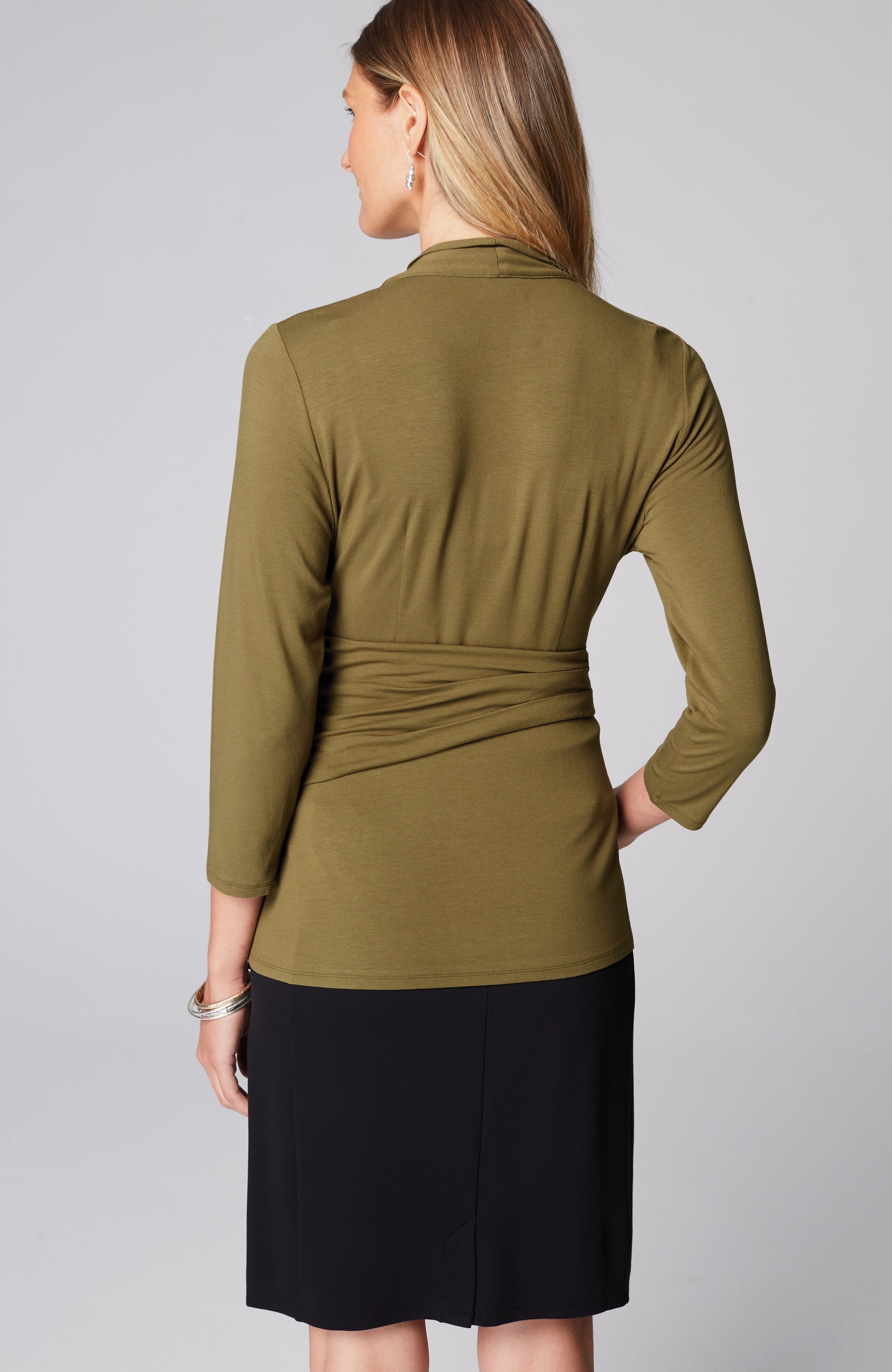 Wearever V-Neck Draped-Waist Top