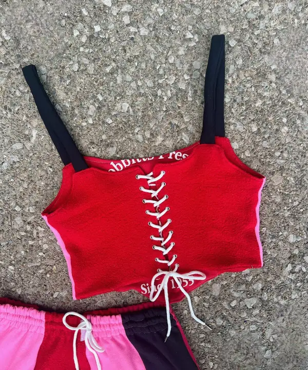 2 piece set tops and bottoms how perfect and cozy piece for your Halloween day