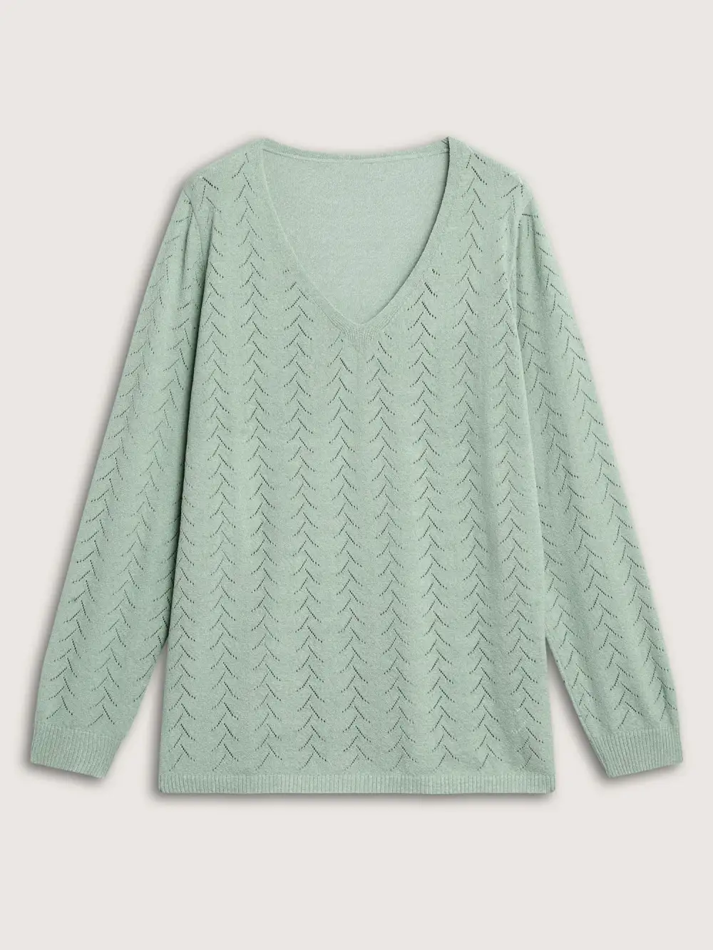 Texture V Neck Lightweight Pullover