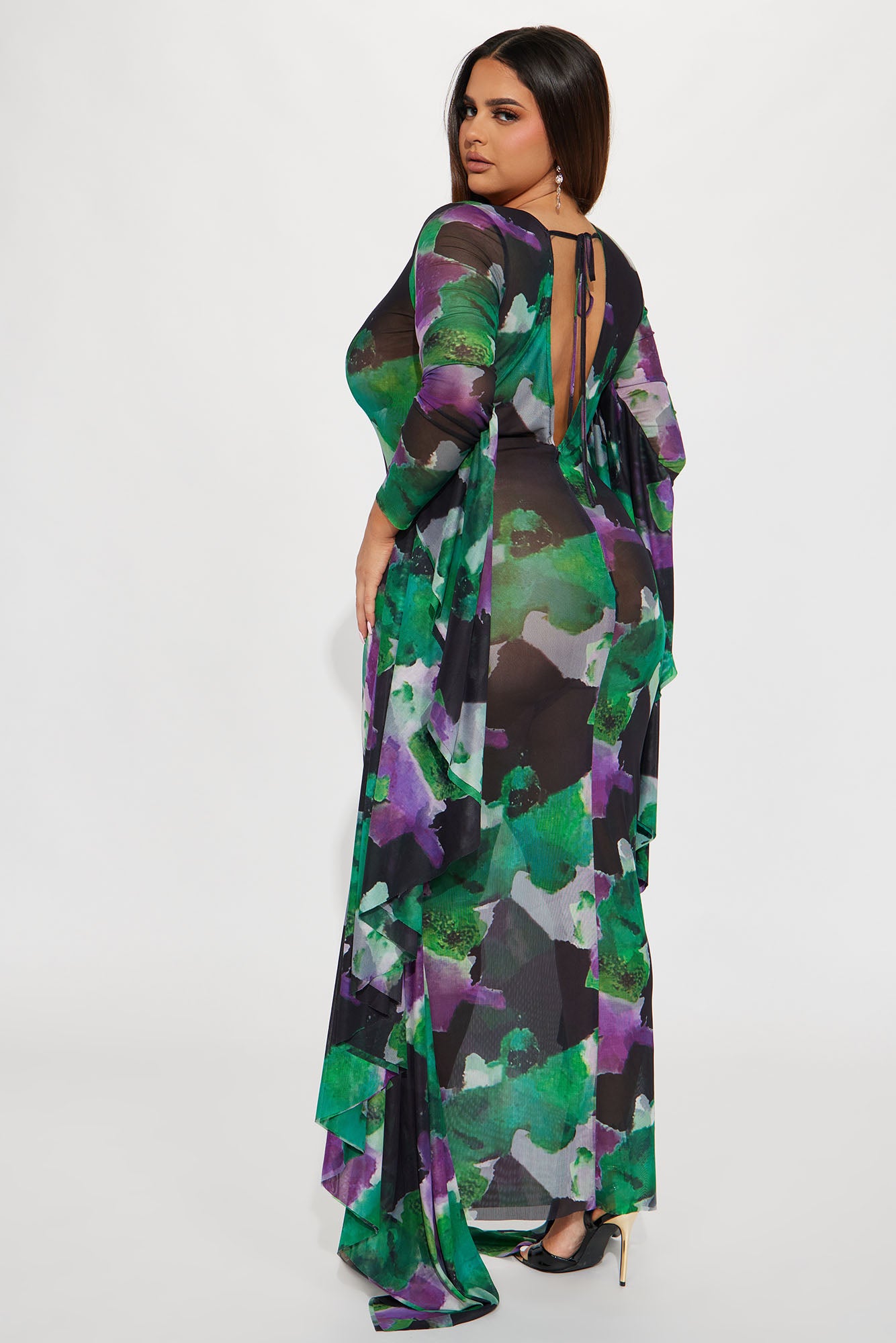 Mariposa Mesh Maxi Dress - Black/combo