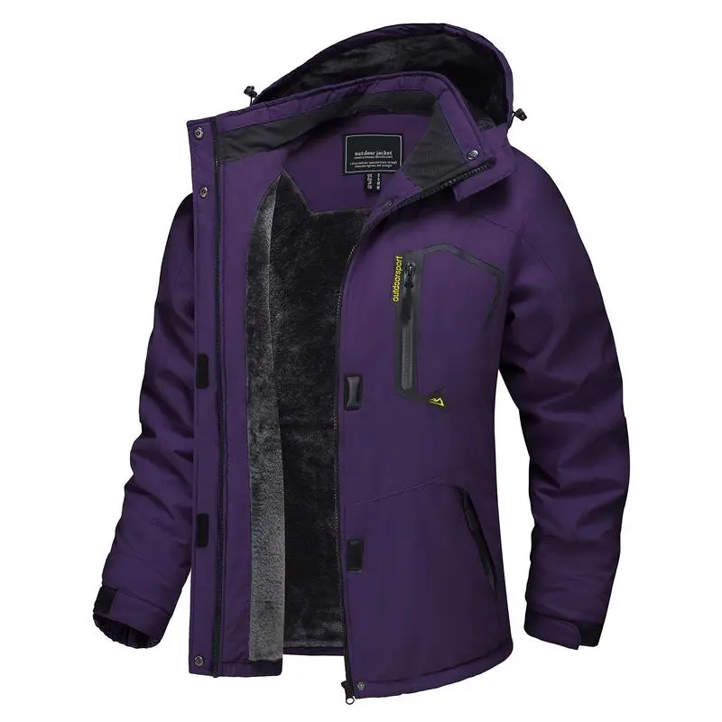 Waterproof Ski Jacket Hooded Fleece Lined Warm Winter Jacket Snow Coat Mountain Windproof Rain Windbreaker