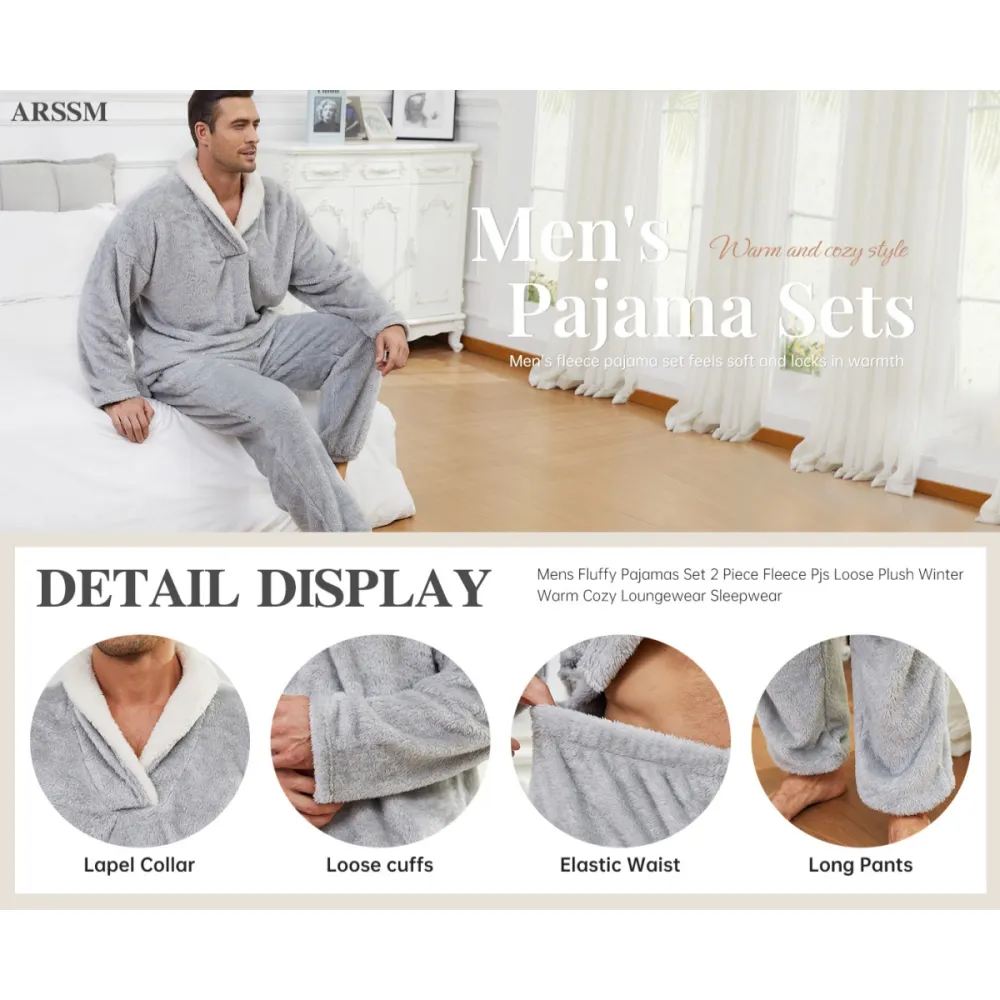 Men's Coral Fleece Pjs Set
