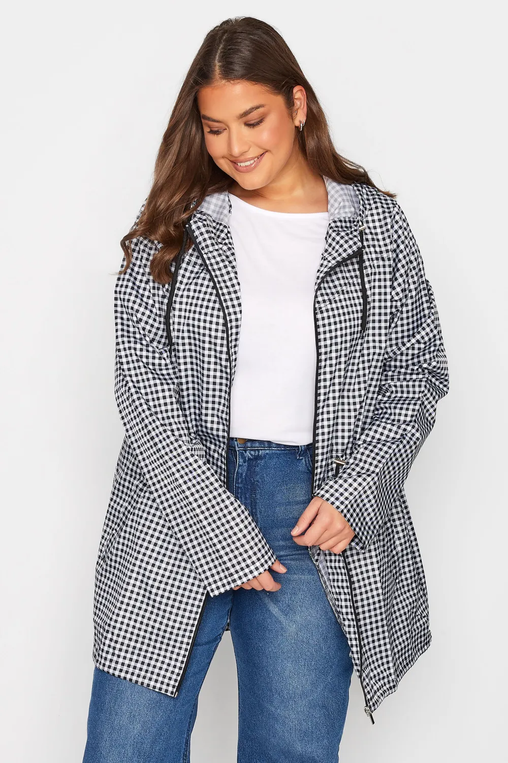 LTS Tall Black Dalmatian Print Pocket Parka