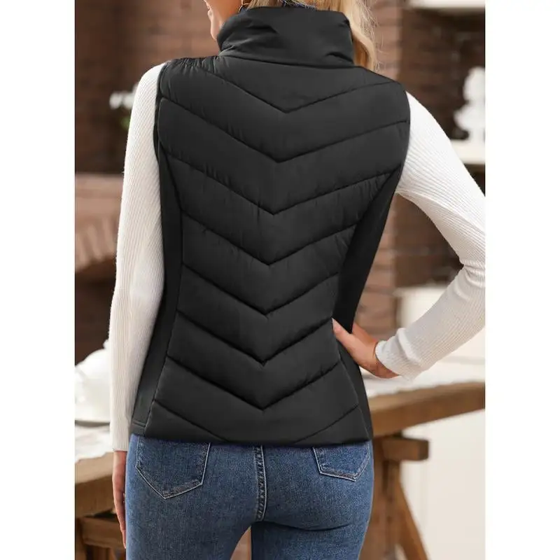 ✨️Cozy Without Bulk: Puffer Vest Women Sleeveless Zip Up Outerwear
