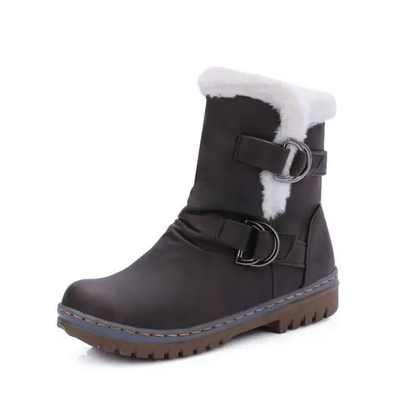 Women's Casual Buckle Ankle Snow Boots 75289564S