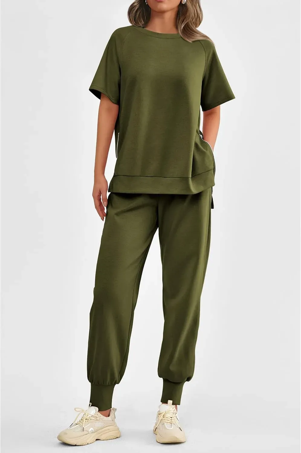 ✨Women's  2 Piece Outfit Tracksuits Casual Tops High Waisted Sweatpants Set