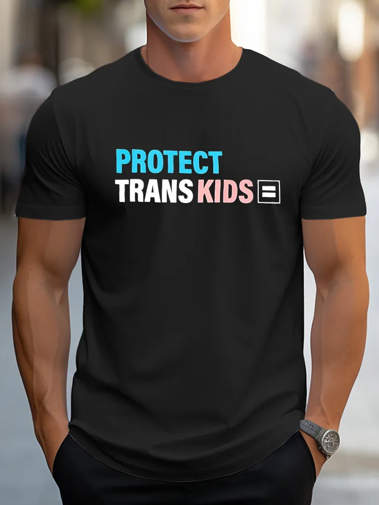 Pure Cotton Round-Neck Short-Sleeved Shirt Protect Trans Kids T-Shirt