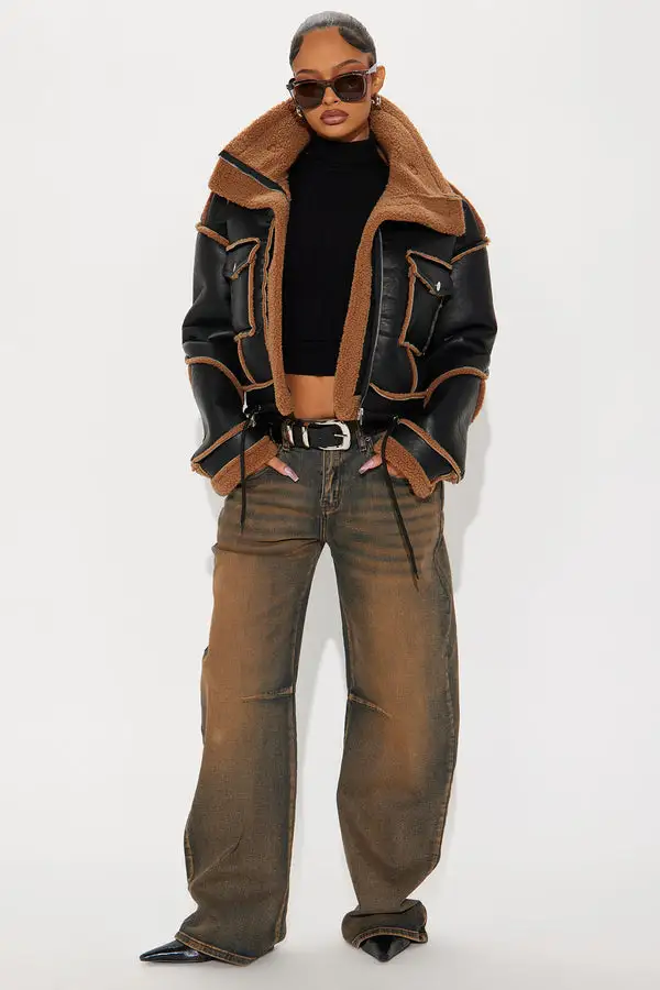 Out and About Shearling Jacket - Black