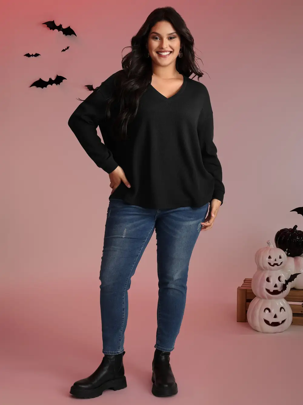 Sheer Lace Back Textured Sweatshirt