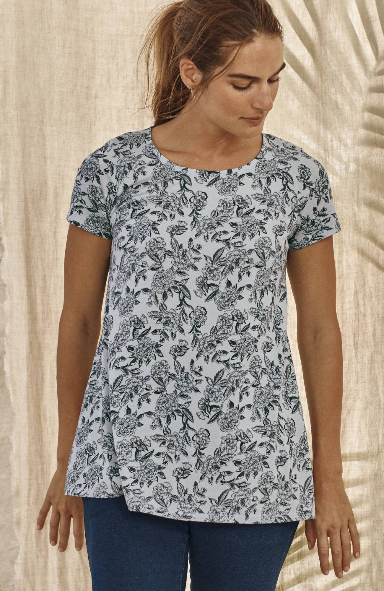 pure jill scoop-neck elliptical tee