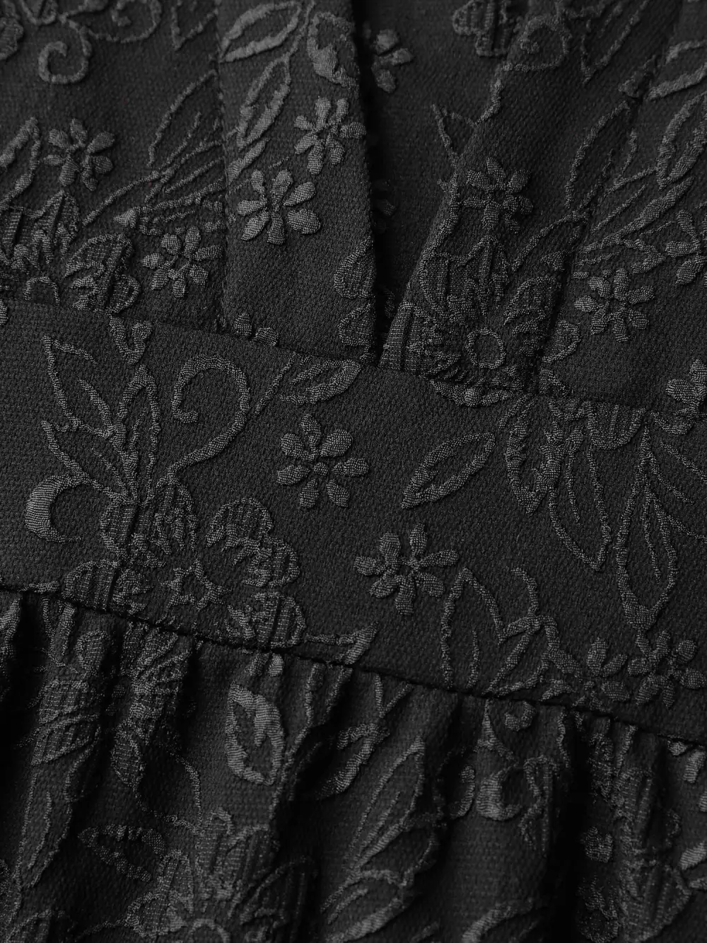 Solid Jacquard Puff Sleeve Midi Dress