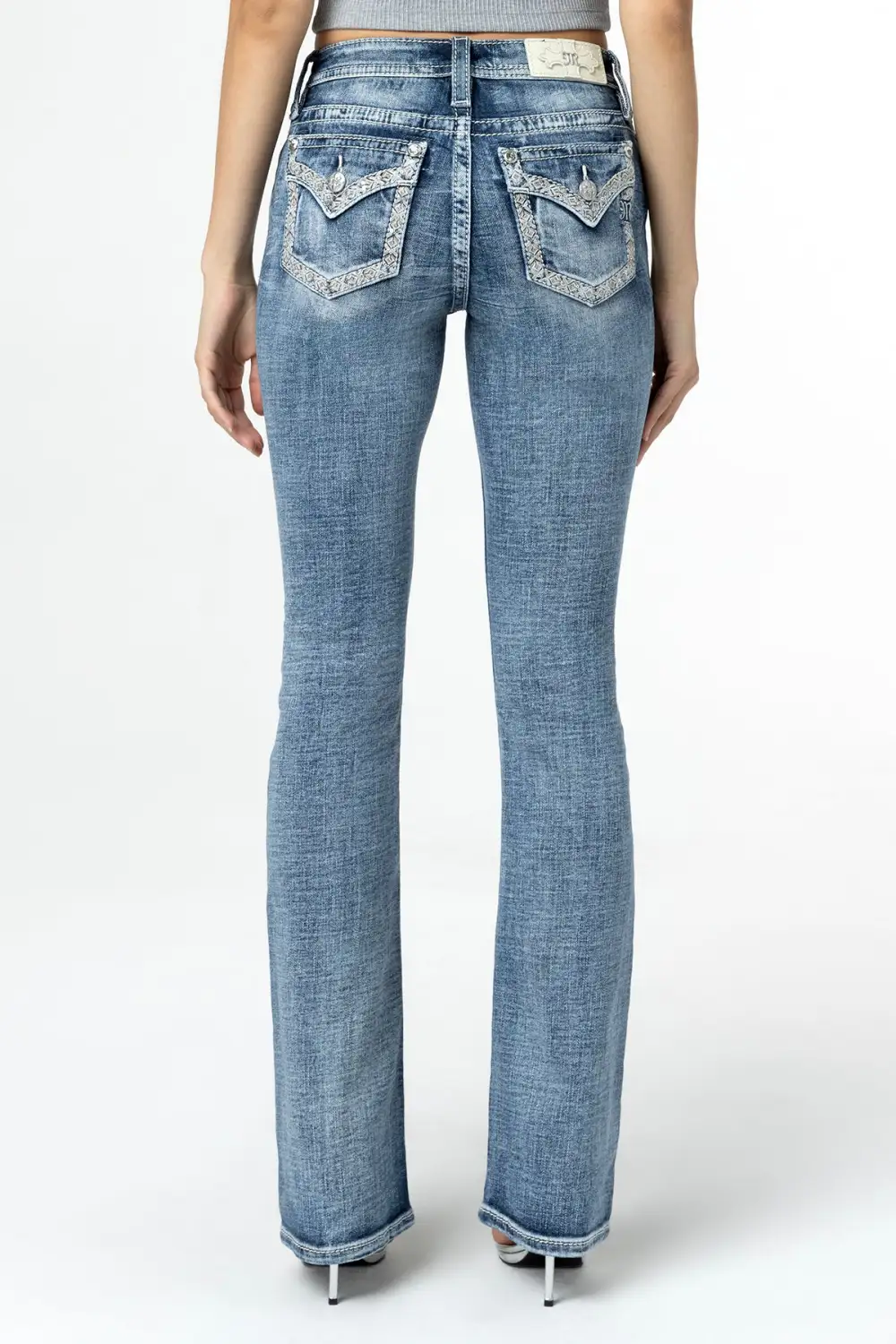 Sparkling Geo Stitch Bootcut Jeans
