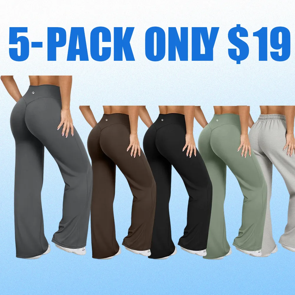 Women's High-Waisted Casual Pants – Loose Fit Straight Leg Trousers, Soft Stretchy Everyday Comfort Pants