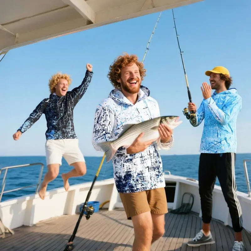 Men's UPF 50+ Quick-Dry Hoodie – Lightweight Long Sleeve UV Shirt for Hiking, Fishing & Outdoor Sports