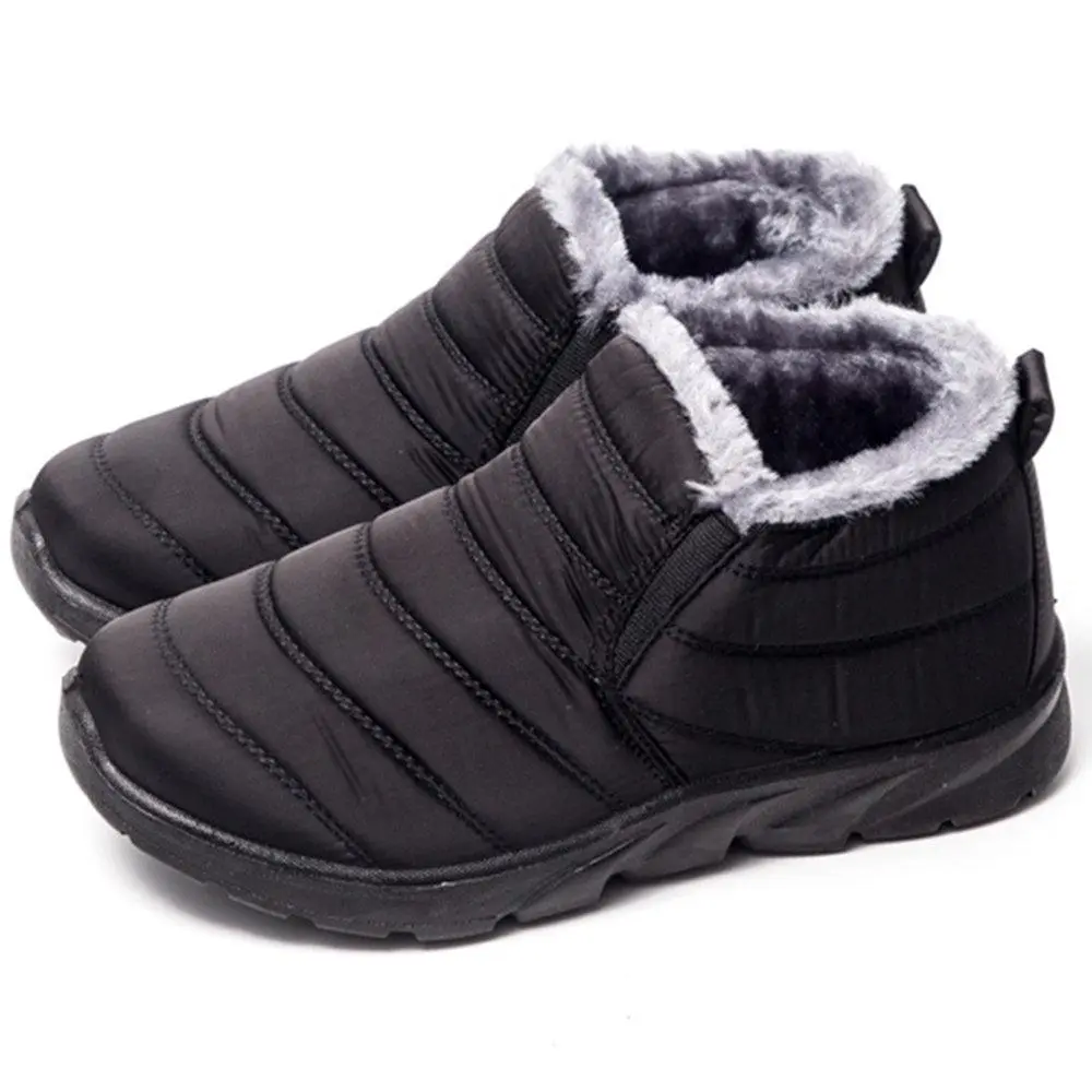 Warm Lining Casual Winter Waterproof Slip On Ankle Snow Boots