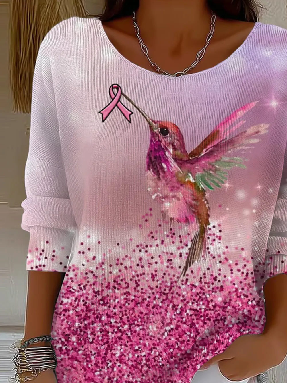 Crew Neck Vintage Regular Fit Cotton Sweater