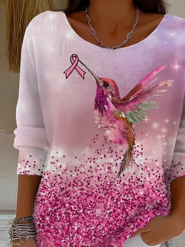 Crew Neck Vintage Regular Fit Cotton Sweater