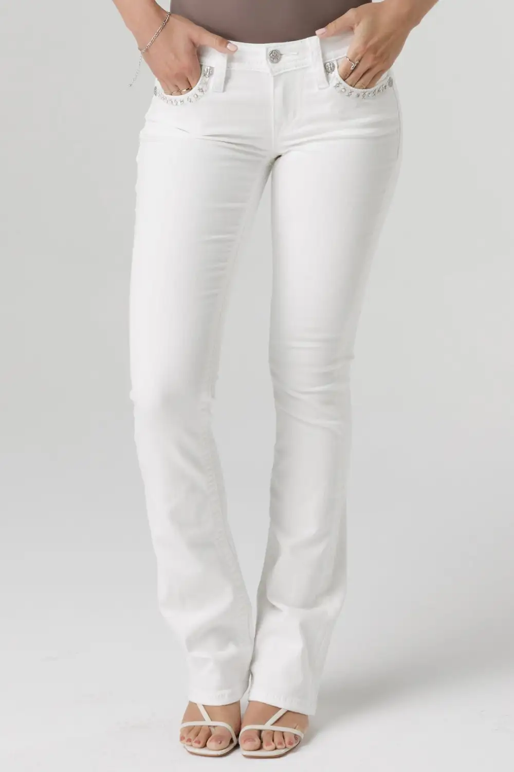 Aspen White Stitch Bootcut Jeans
