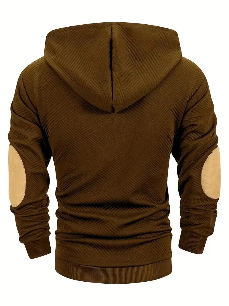 Men's Knitted Jacquard Casual 2-Piece Sweat Set