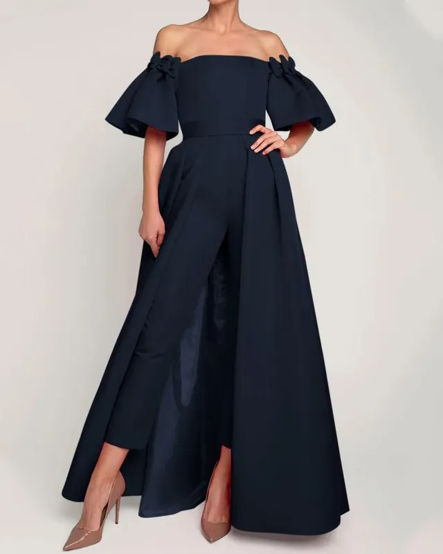 Big swing ruffled tube top jumpsuit