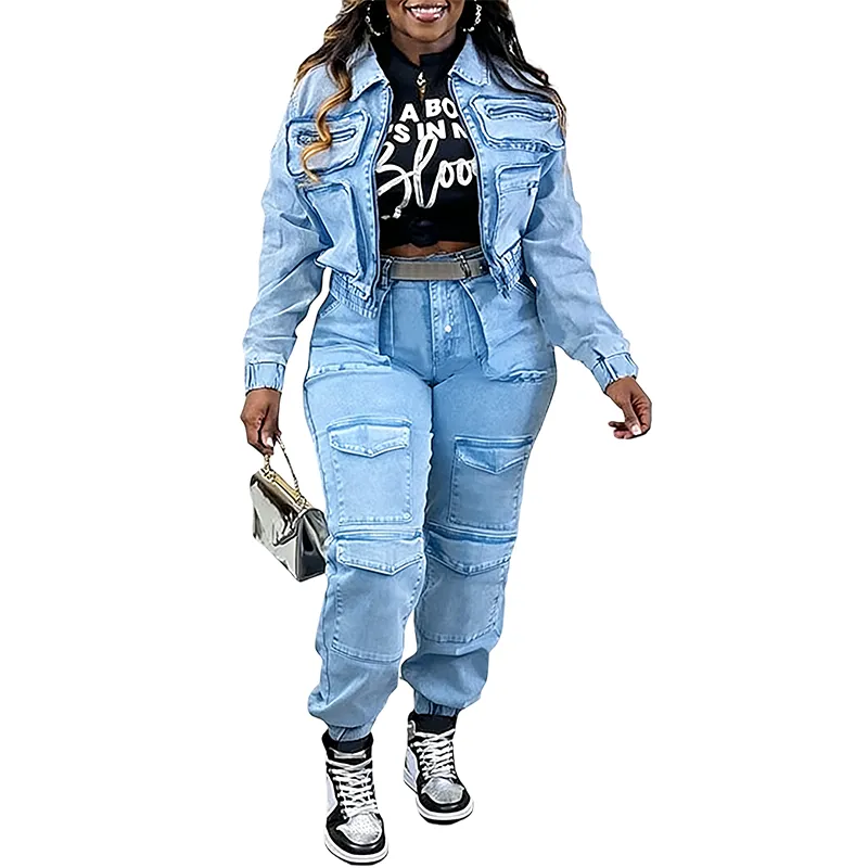 Women's 2-Piece Washed Denim Set