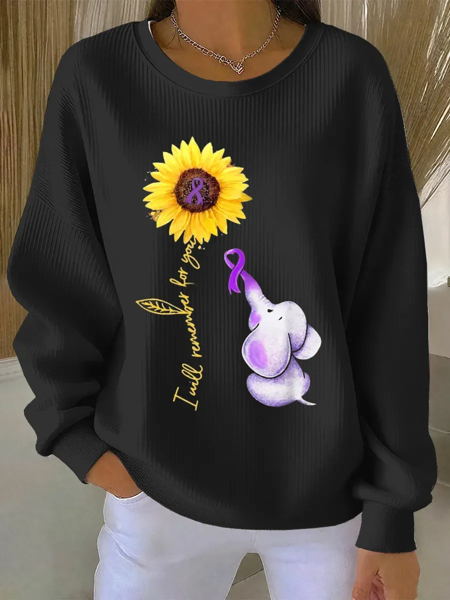 Vintage Alzheimer Awareness Art Print Casual Sweatshirt