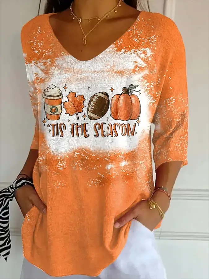 Women's Autumn Style Print T-Shirt