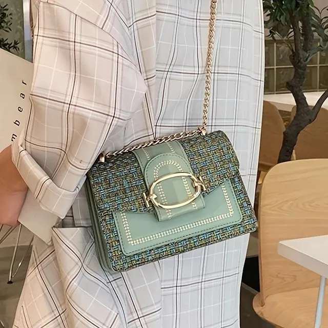 Women's Crossbody Bag Shoulder Bag Mobile Phone Bag PU Leather Cotton Party Outdoor Buttons Adjustable Large Capacity Durable Patchwork Black White Blue