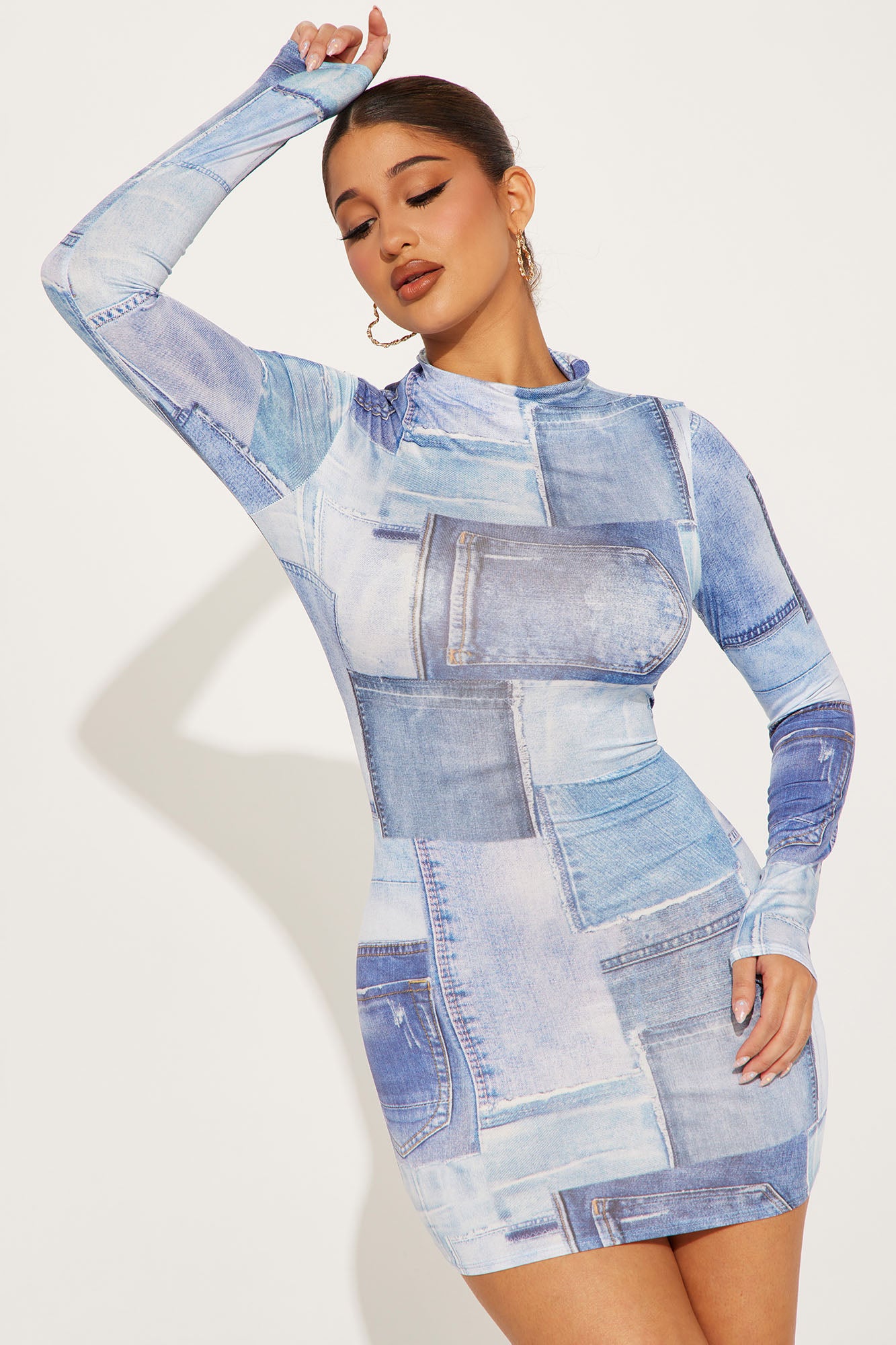 Denim Demeanor Mini Dress - Denim