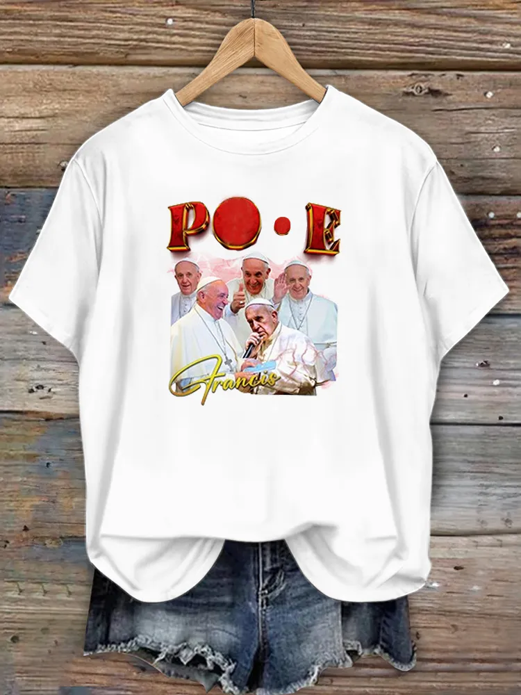 Women's Rip 1936-2025 Print Short Sleeve Round Neck Cotton T-Shirt