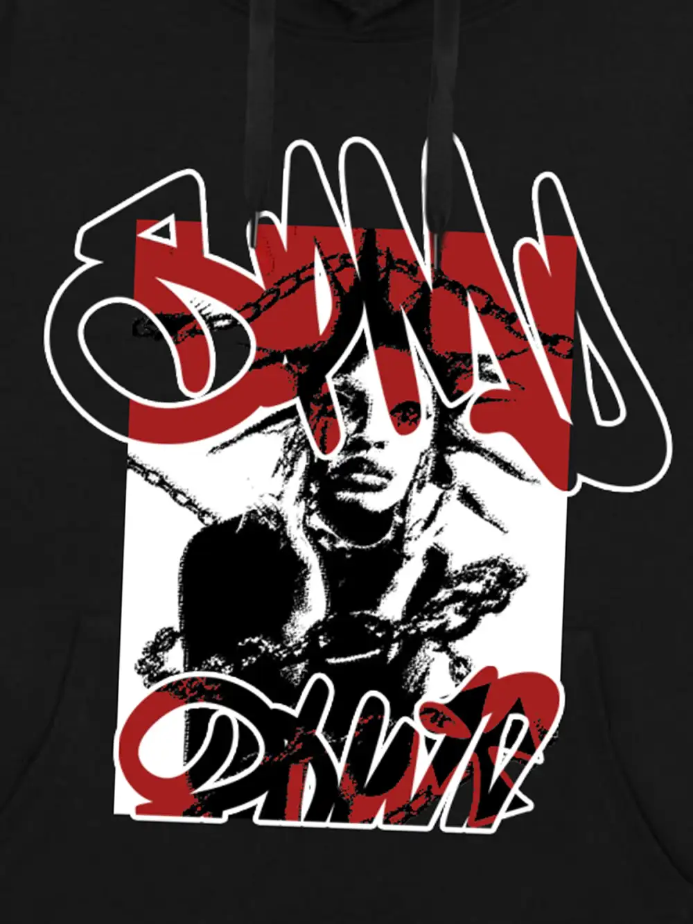 High Street Hip-Hop Print Hoodie