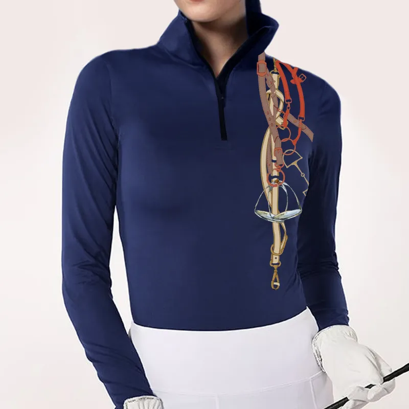 Women's Riding Style Print Long Sleeve Casual Shirt