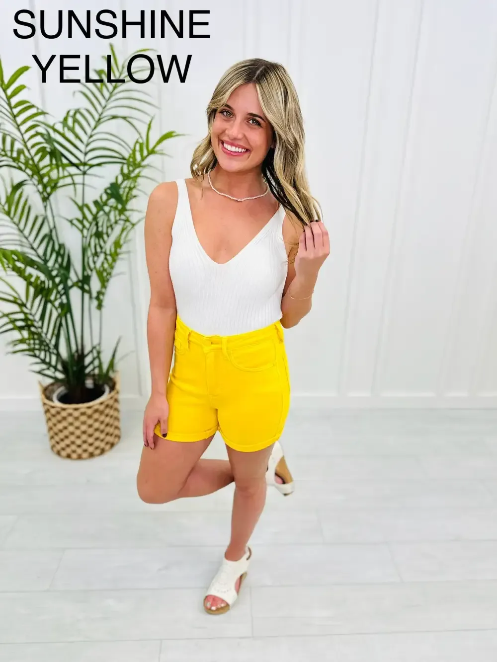 Judy Blue Sunshine and Rainbows Tummy Control Shorts -Multiple Colors in Reg/Curvy