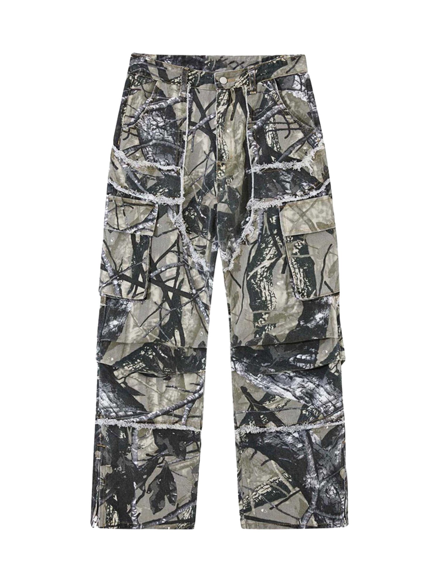 Camouflage Leaf Straight Leg Pants- 1870