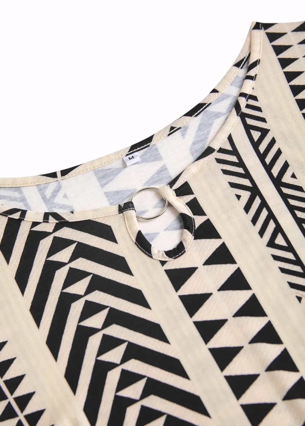 Light Camel Circular Ring Striped A Line Sleeveless Dress