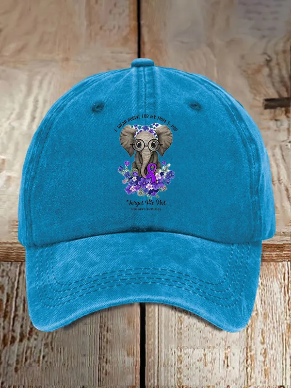 I Wear Purple For My Mom And Pop Alzheimer'S Awareness Support Baseball Cap