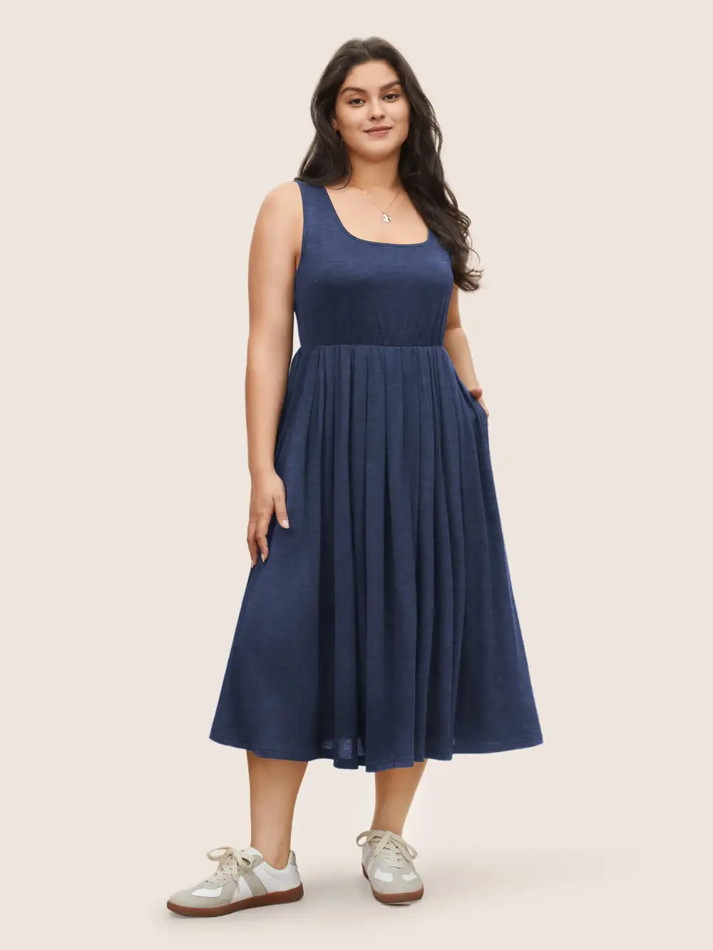 Supersoft Essentials Solid Gathered Tank Dress