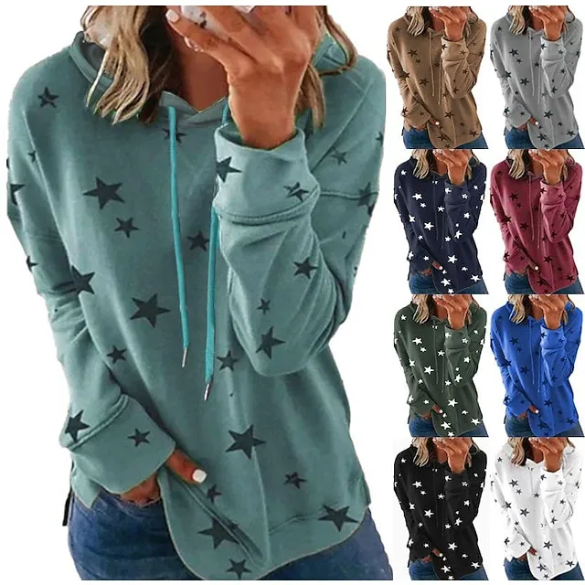 Women's Print Stars Daily Winter Spring &  Fall Fall & Winter