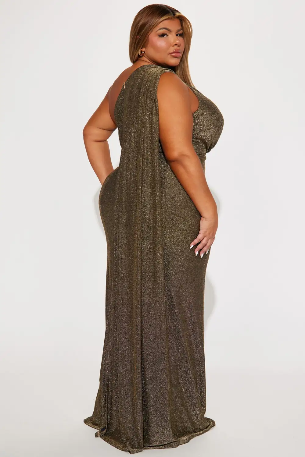 Grand Exit Metallic Maxi Dress - Gold